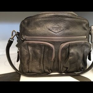 Platinum Leather Roxy Crossbody by MZ Wallace